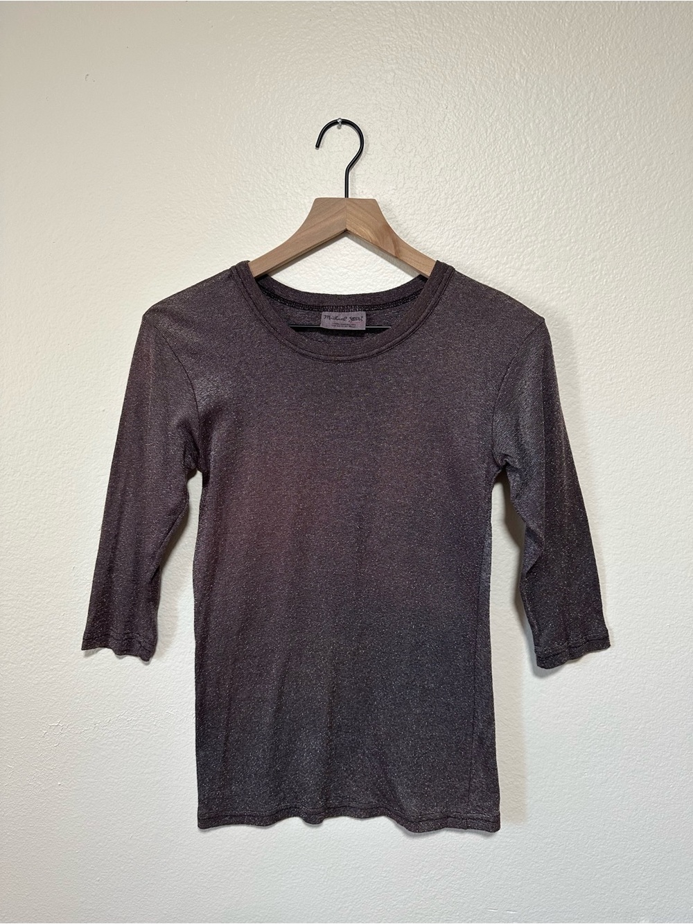 🩶Michael Stars Metallic Dark Gray Crewneck Top T-shirt